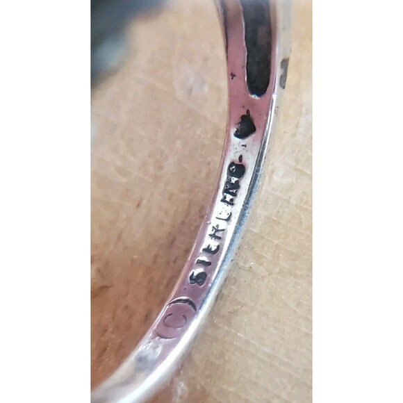 Vintage Sterling Silver Child Ring Modernist Style Thin Waves Band Stamped C - Picture 2 of 8